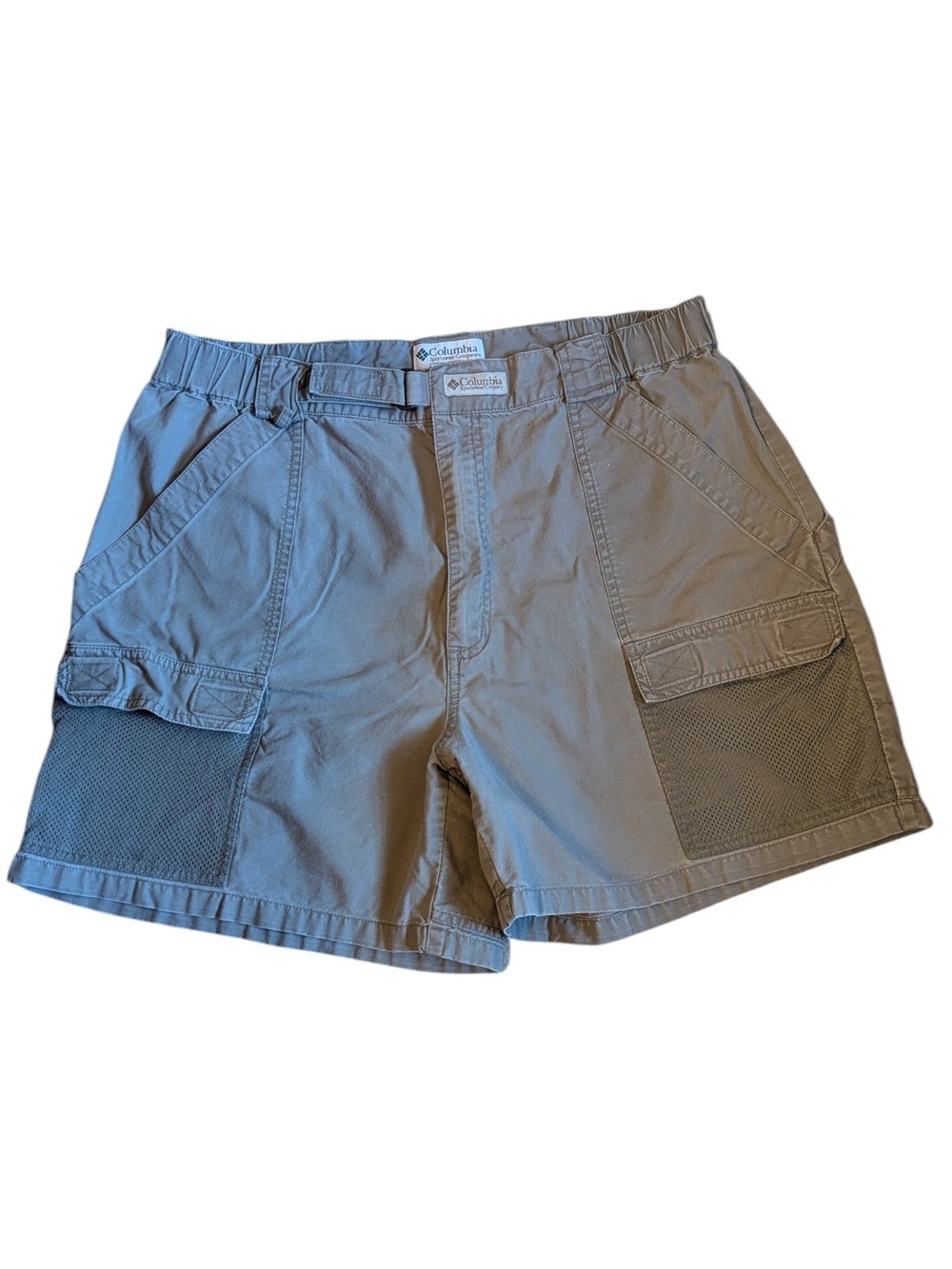 Columbia PFG OliveGreen Adventure Belted Fish Boat Mesh Cargo Short Men's L